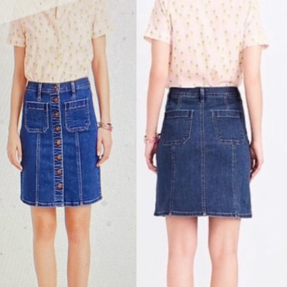 J. Crew Button Front Denim Skirt